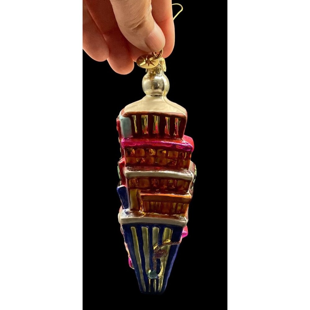Christopher Radko 2001 Happy New Year Postcard Christmas Glass Ornament 6” - Picture 4 of 6